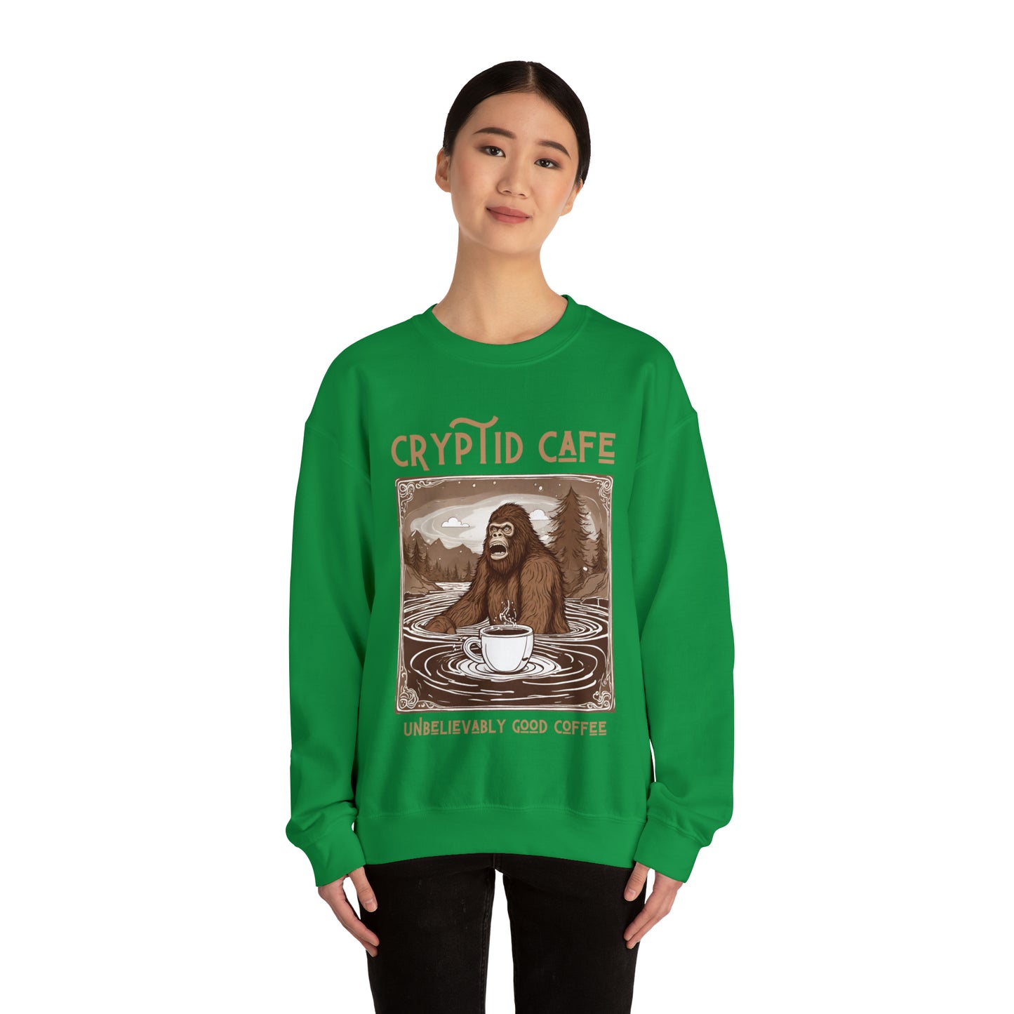 Wading Bigfoot • Unisex Heavy Blend™ Crewneck Sweatshirt