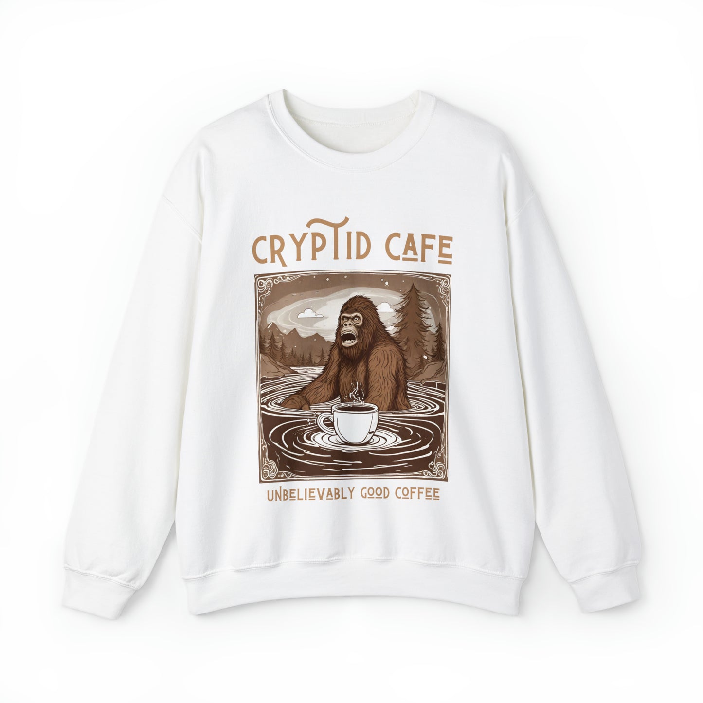 Wading Bigfoot • Unisex Heavy Blend™ Crewneck Sweatshirt