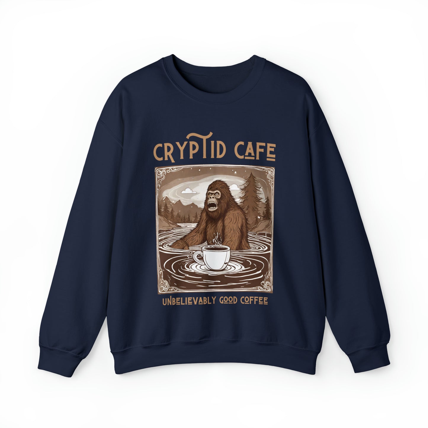 Wading Bigfoot • Unisex Heavy Blend™ Crewneck Sweatshirt