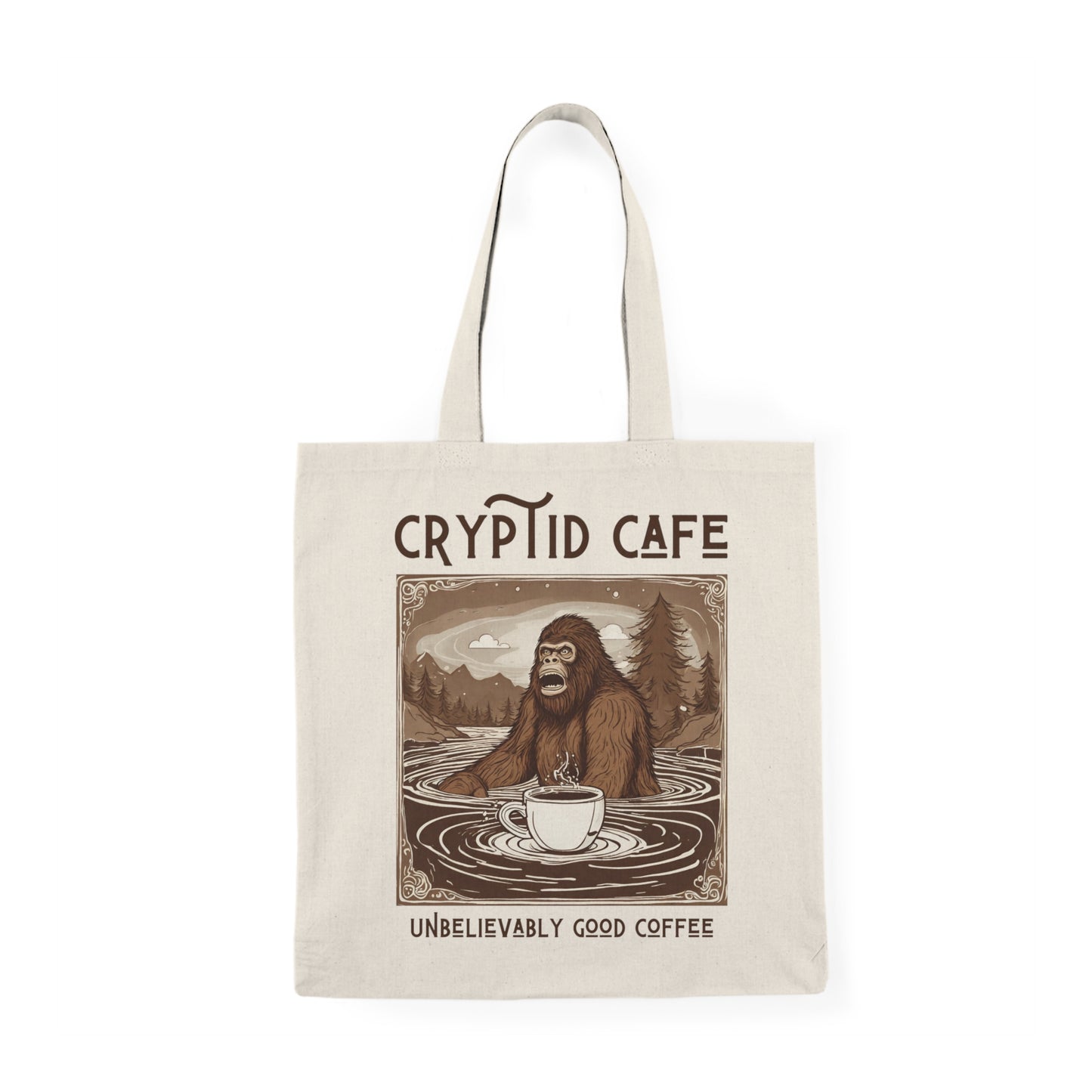 Wading Bigfoot • Natural Tote Bag