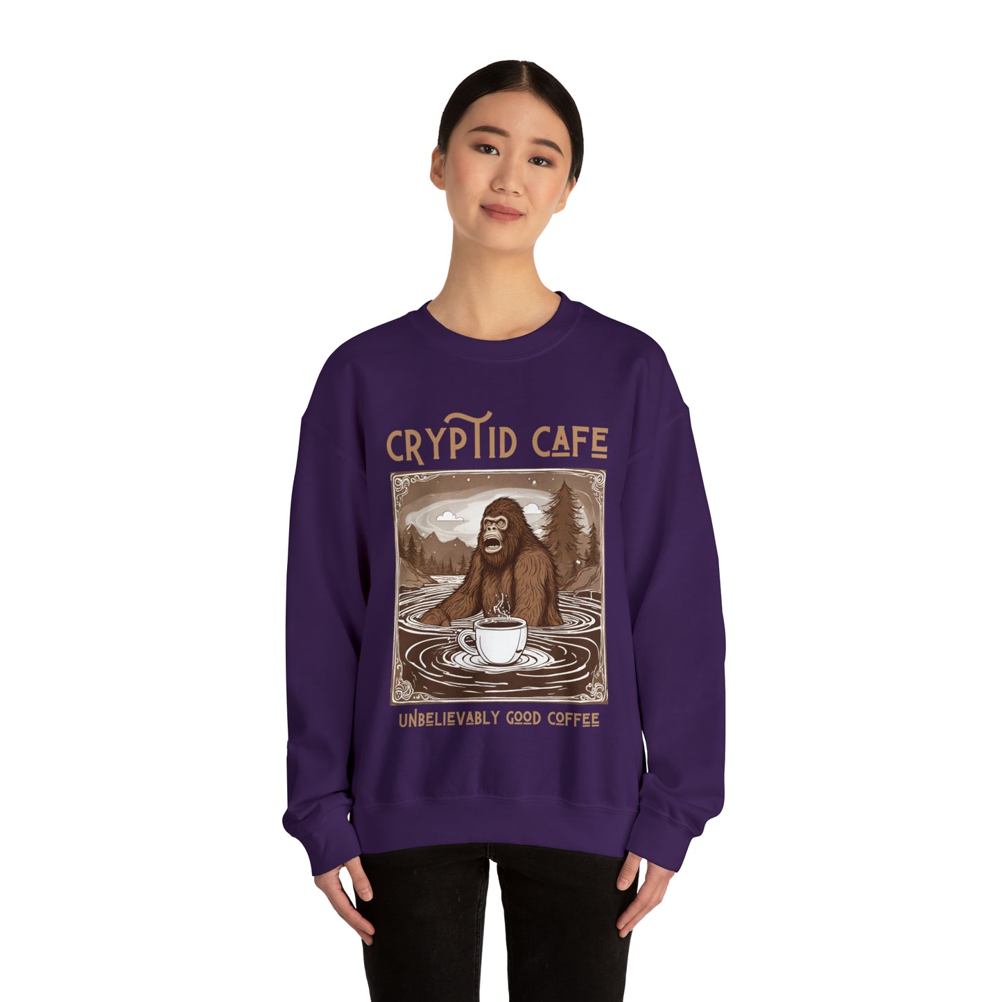 Wading Bigfoot • Unisex Heavy Blend™ Crewneck Sweatshirt