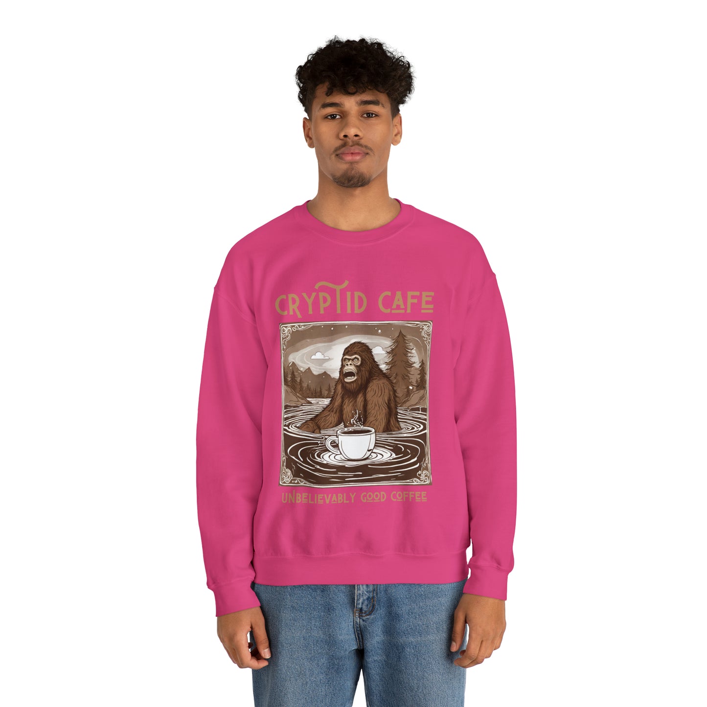 Wading Bigfoot • Unisex Heavy Blend™ Crewneck Sweatshirt