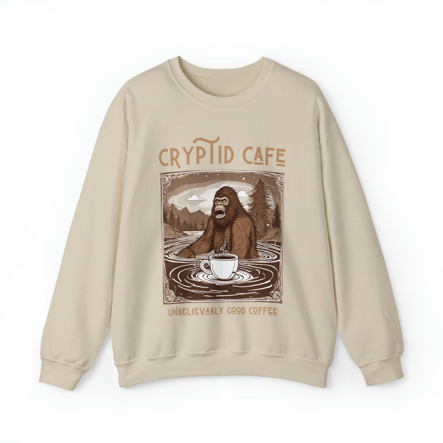 Wading Bigfoot • Unisex Heavy Blend™ Crewneck Sweatshirt