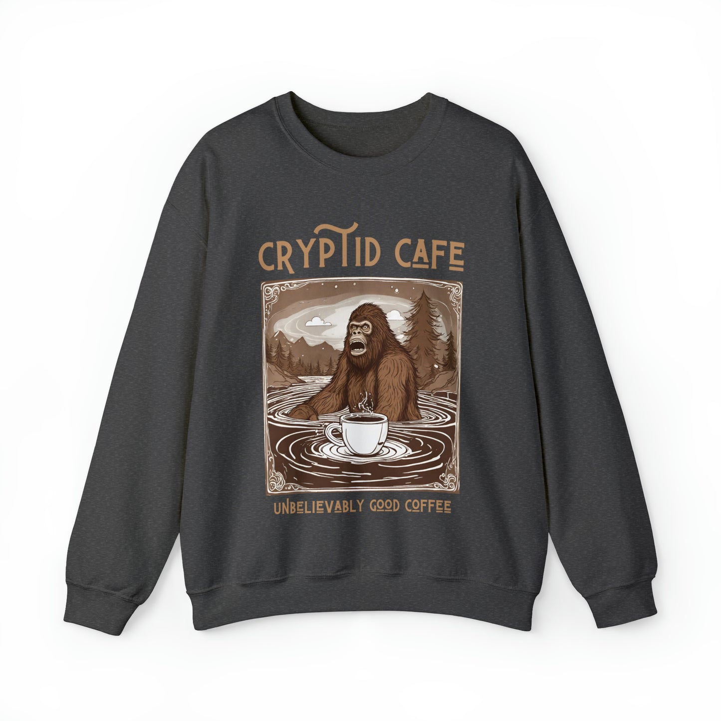 Wading Bigfoot • Unisex Heavy Blend™ Crewneck Sweatshirt