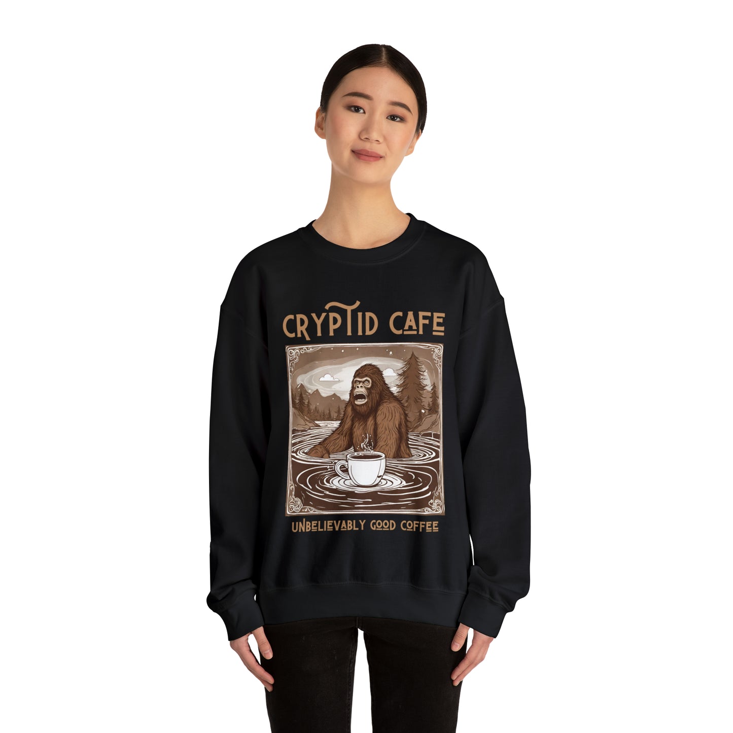 Wading Bigfoot • Unisex Heavy Blend™ Crewneck Sweatshirt