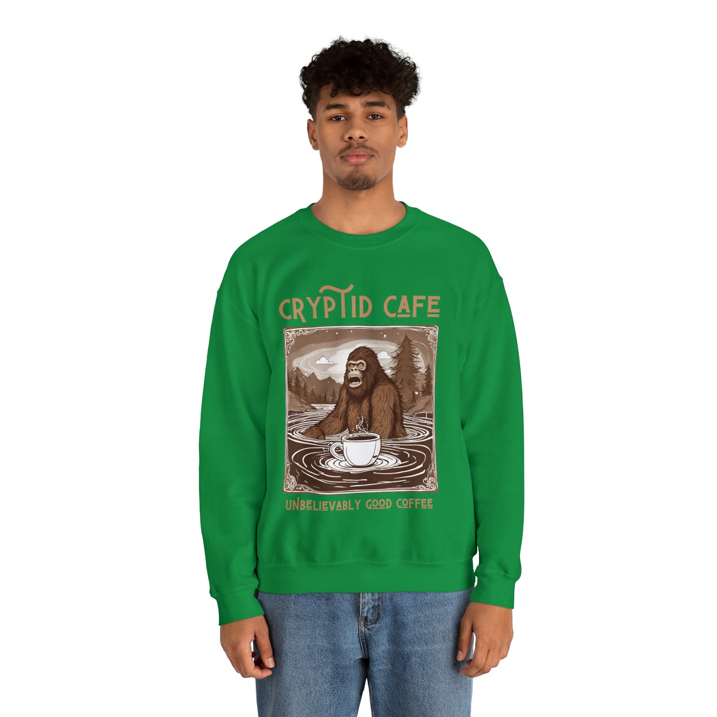 Wading Bigfoot • Unisex Heavy Blend™ Crewneck Sweatshirt