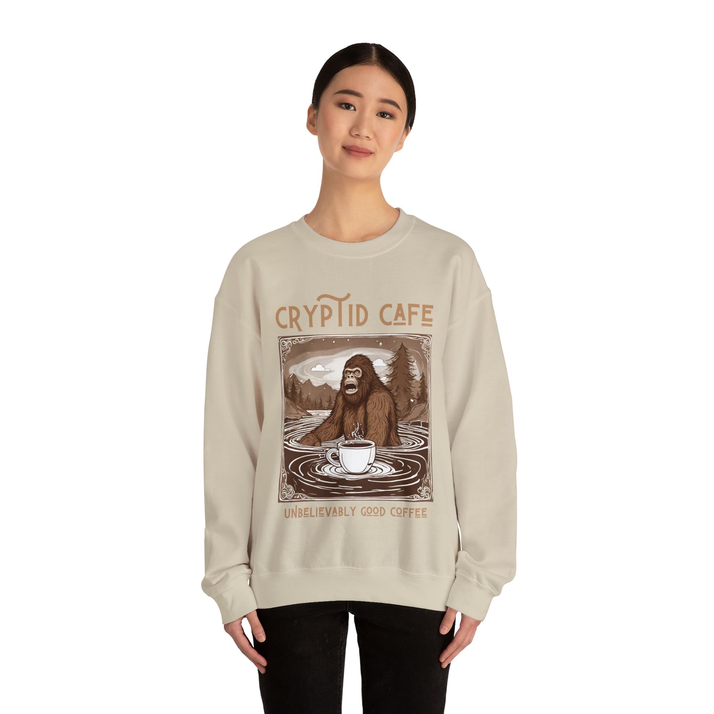 Wading Bigfoot • Unisex Heavy Blend™ Crewneck Sweatshirt