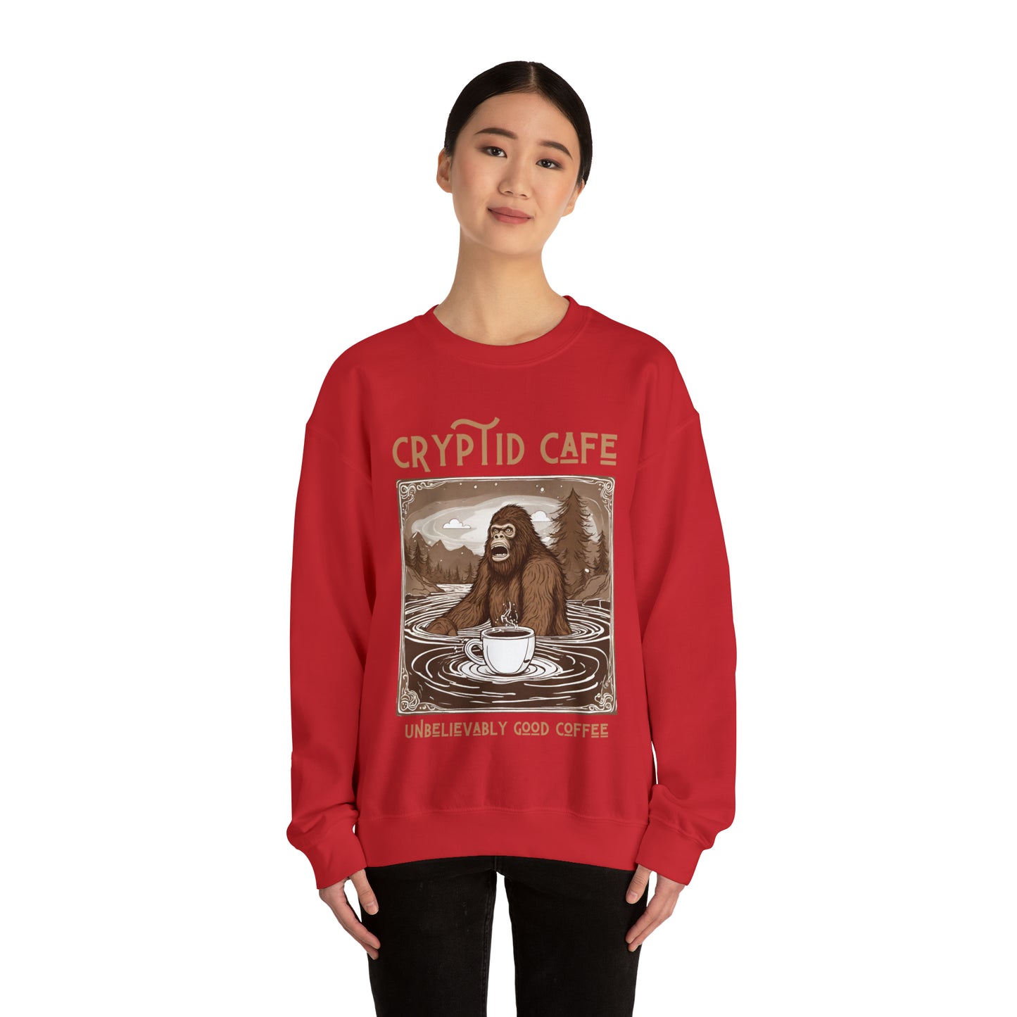 Wading Bigfoot • Unisex Heavy Blend™ Crewneck Sweatshirt